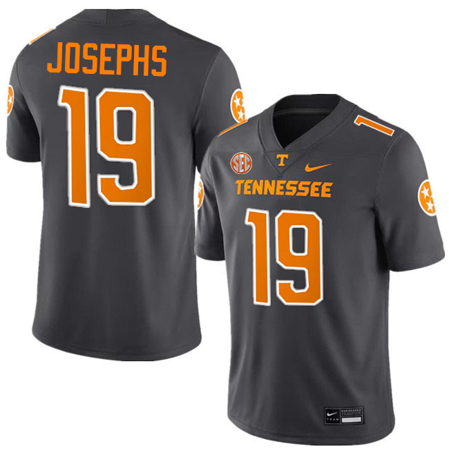 #19 Joshua Josephs UT Vols Jerseys,Tennessee Volunteers College Football Jerseys Stitched-Smoke Grey